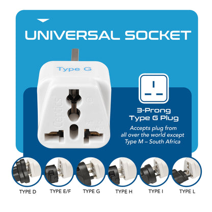 UK, England Travel Adapter - Type G - 3 Pack (GP-7)