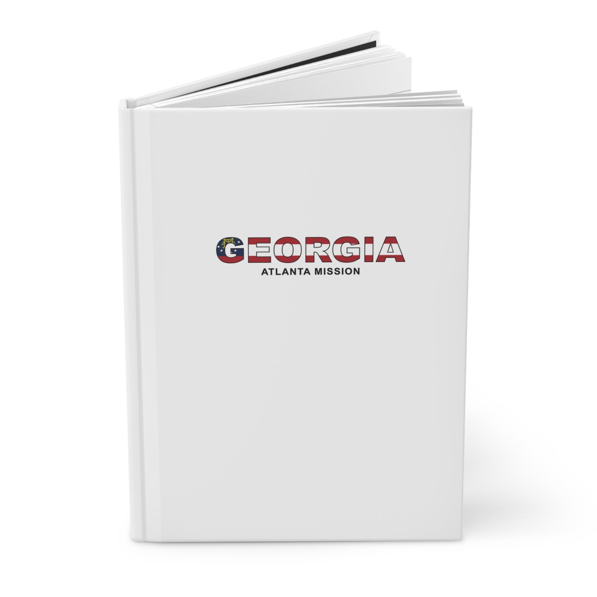 Georgia Atlanta Mission Flag Title White Hardcover Journal Matte - Latter-Day Saint LDS Missionary Gift - Book of Mormon