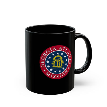 Georgia Atlanta Mission State Flag Logo Ceramic Mug Black Name - Latter-Day Saint LDS Missionary Gift - Book of Mormon