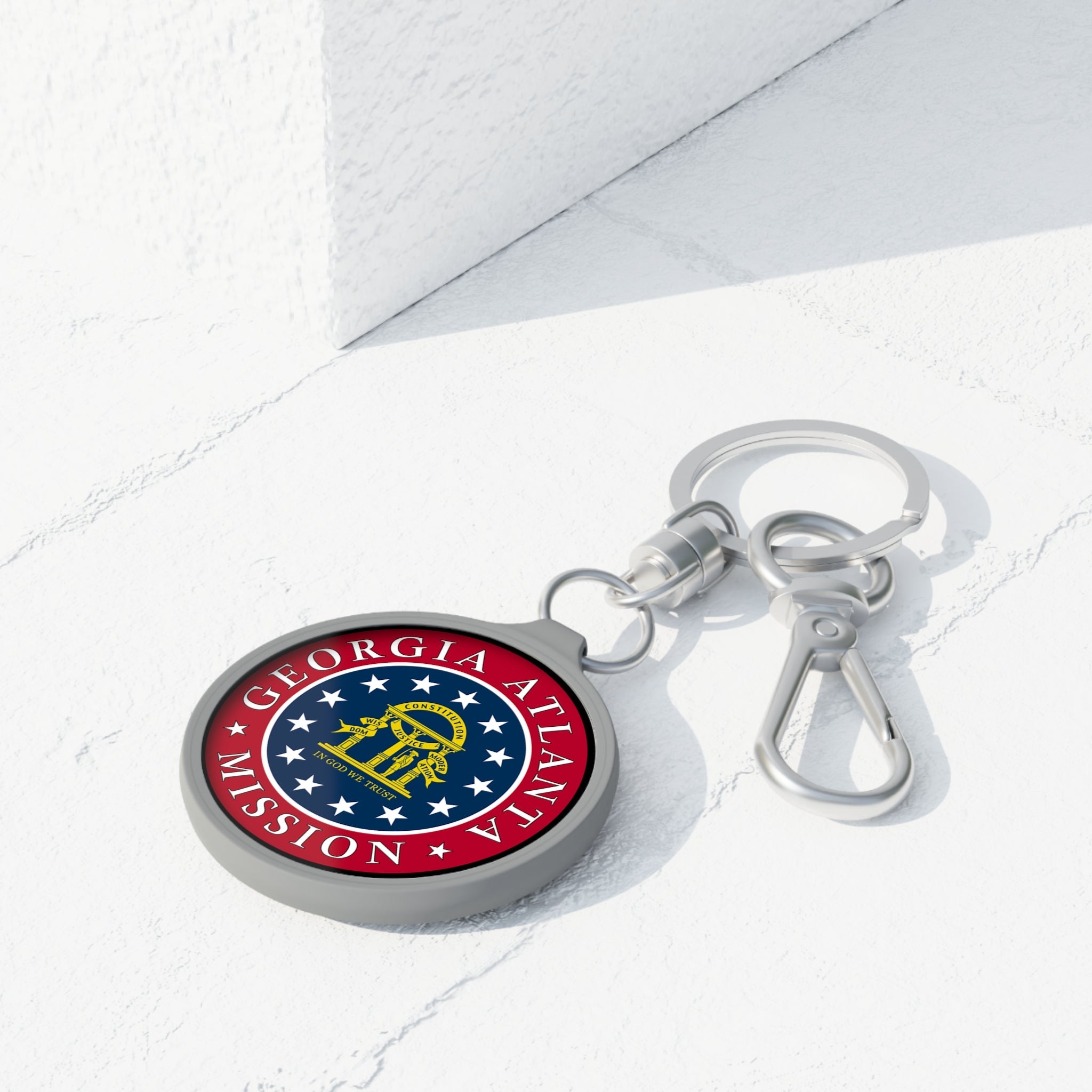 Georgia Atlanta Mission State Flag Logo Key Tag - Latter-Day Saint LDS Missionary Gift - Book of Mormon