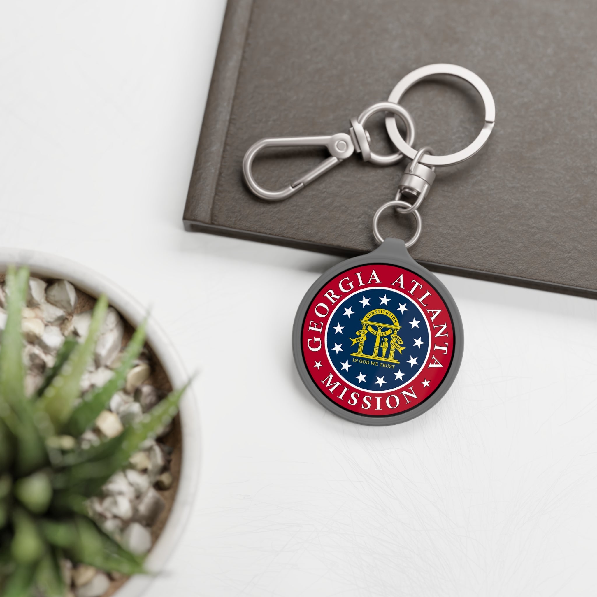 Georgia Atlanta Mission State Flag Logo Key Tag - Latter-Day Saint LDS Missionary Gift - Book of Mormon