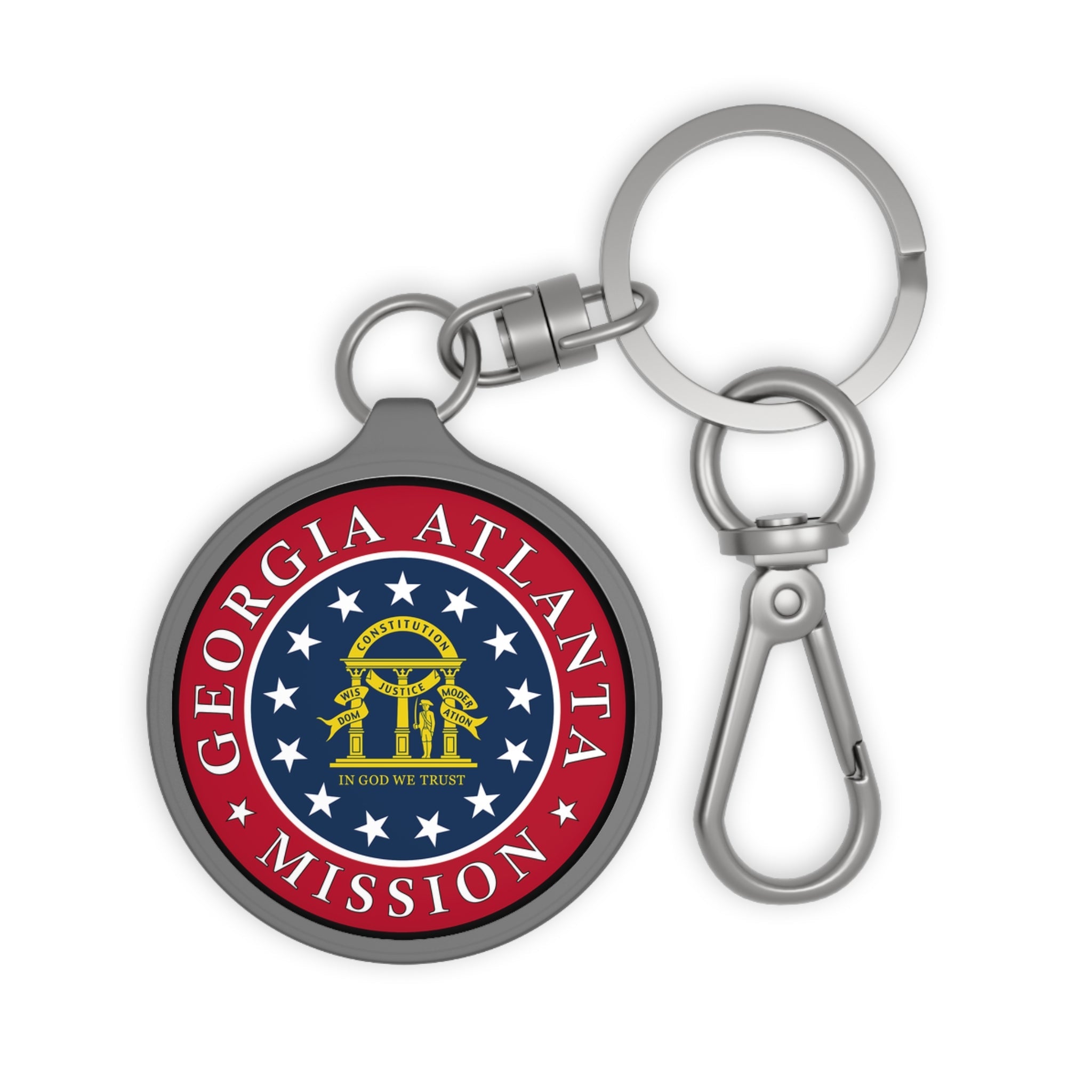 Georgia Atlanta Mission State Flag Logo Key Tag - Latter-Day Saint LDS Missionary Gift - Book of Mormon