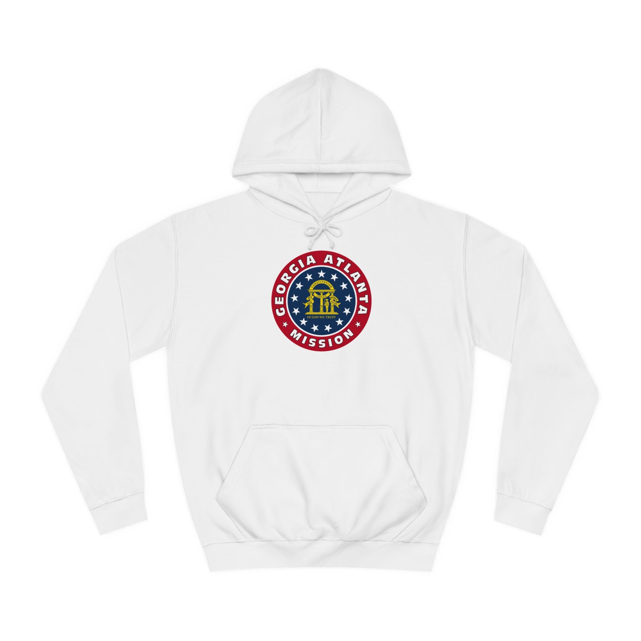 Georgia Atlanta Mission State Flag Logo (White Border) College Hoodie