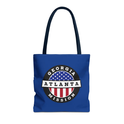 Georgia Atlanta Mission USA Flag Logo Tote Bag Blue - Latter-Day Saint LDS Missionary Gift - Book of Mormon