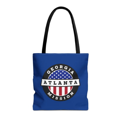 Georgia Atlanta Mission USA Flag Logo Tote Bag Blue - Latter-Day Saint LDS Missionary Gift - Book of Mormon