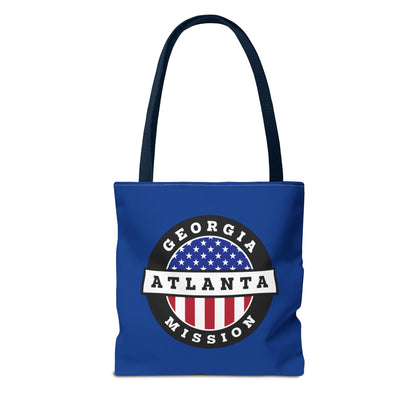 Georgia Atlanta Mission USA Flag Logo Tote Bag Blue - Latter-Day Saint LDS Missionary Gift - Book of Mormon