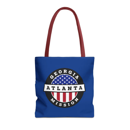 Georgia Atlanta Mission USA Flag Logo Tote Bag Blue - Latter-Day Saint LDS Missionary Gift - Book of Mormon