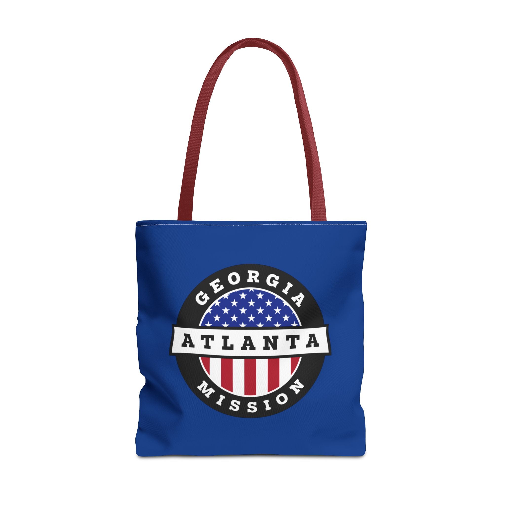 Georgia Atlanta Mission USA Flag Logo Tote Bag Blue - Latter-Day Saint LDS Missionary Gift - Book of Mormon