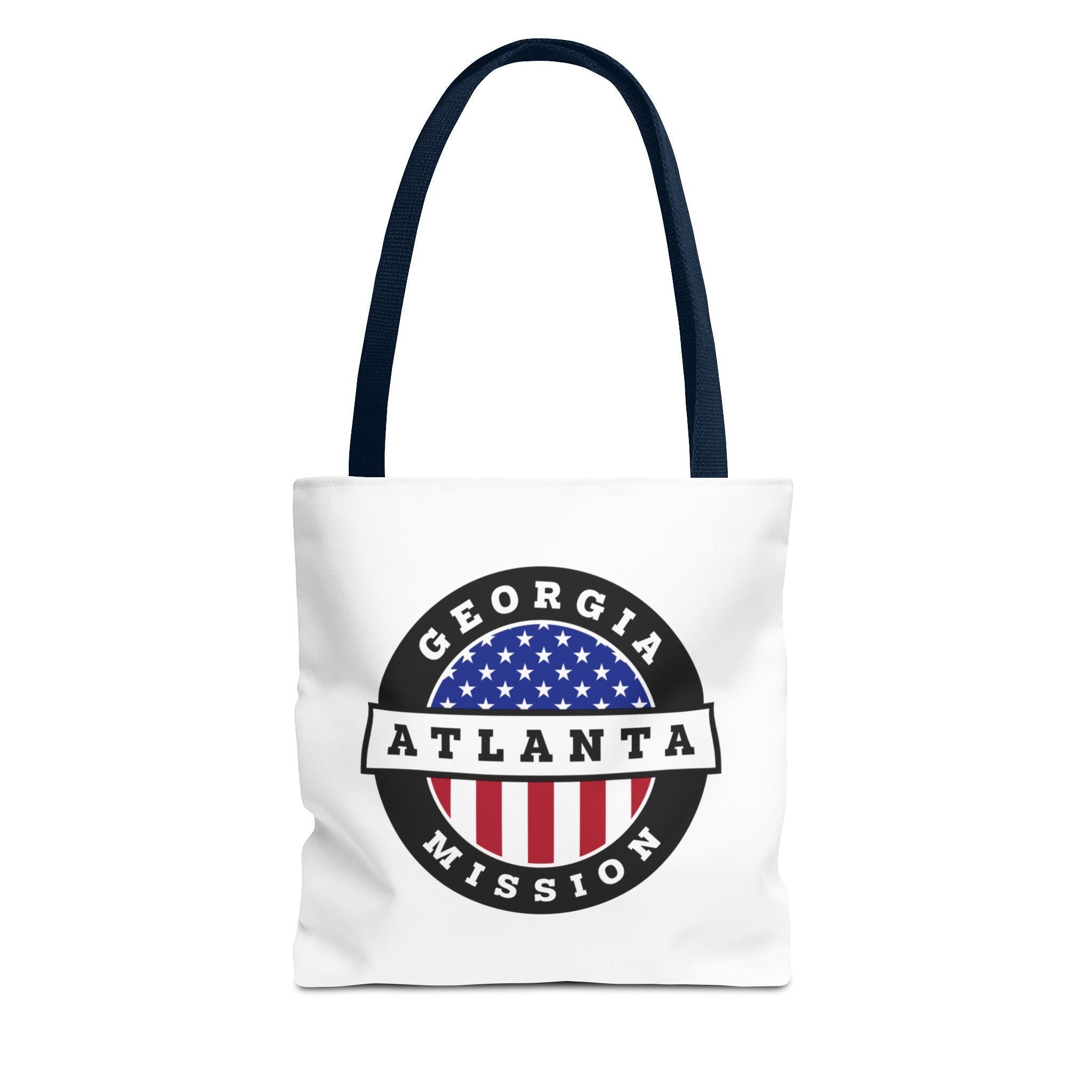 Georgia Atlanta Mission USA Flag Logo Tote Bag White - Latter-Day Saint LDS Missionary Gift - Book of Mormon