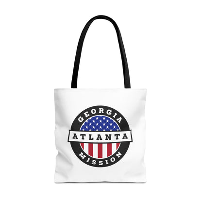 Georgia Atlanta Mission USA Flag Logo Tote Bag White - Latter-Day Saint LDS Missionary Gift - Book of Mormon