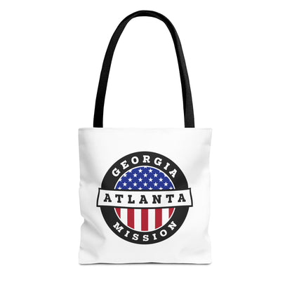 Georgia Atlanta Mission USA Flag Logo Tote Bag White - Latter-Day Saint LDS Missionary Gift - Book of Mormon