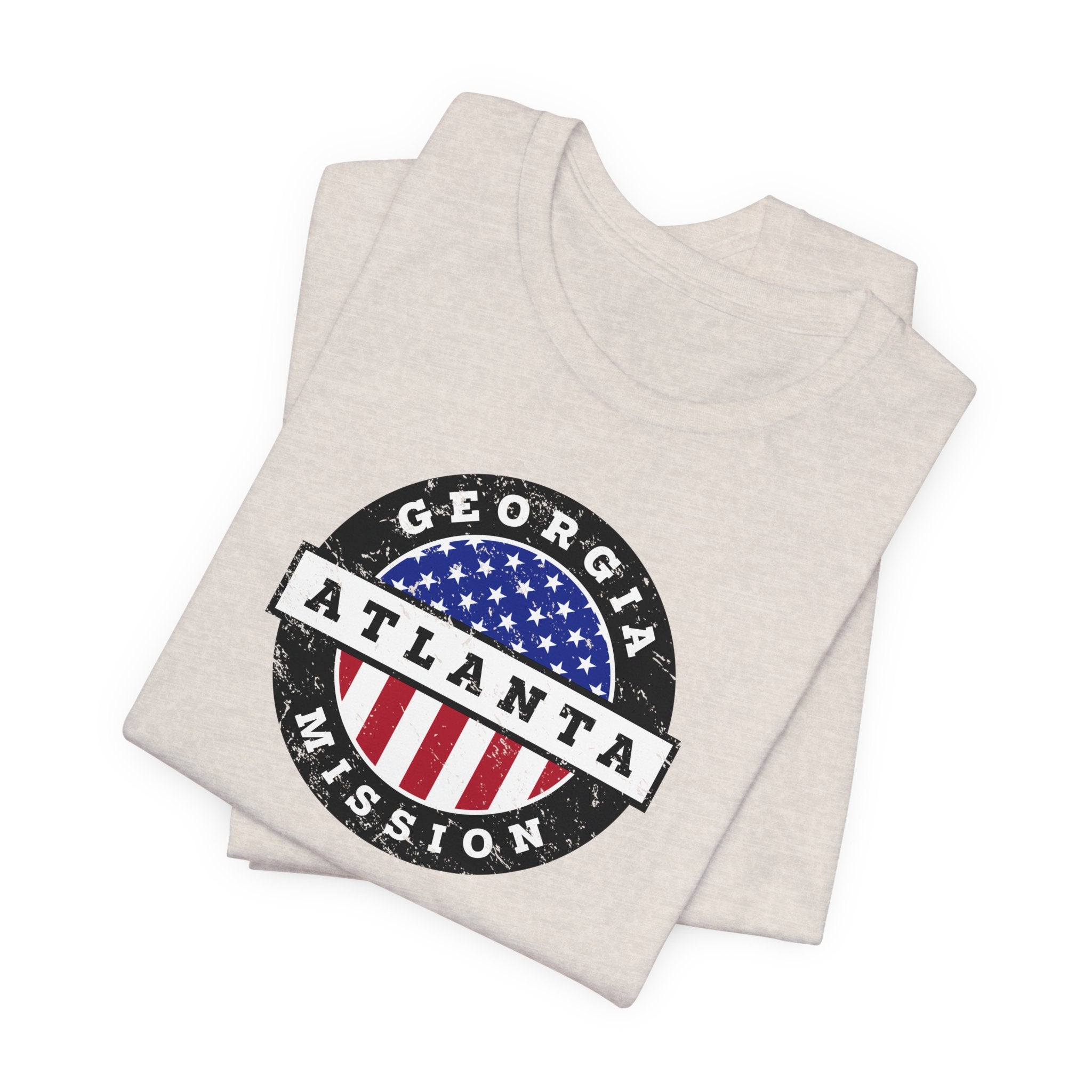 Georgia Atlanta Mission Vintage Circular USA Flag T-Shirt - Latter-Day Saint LDS Missionary Gift - Book of Mormon