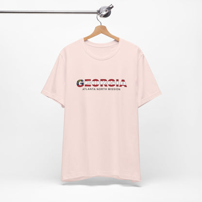 Georgia Atlanta North Mission Flag Title T-shirt - Latter-Day Saint LDS Missionary Gift - Book of Mormon