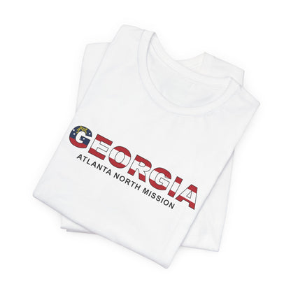 Georgia Atlanta North Mission Flag Title T-shirt - Latter-Day Saint LDS Missionary Gift - Book of Mormon