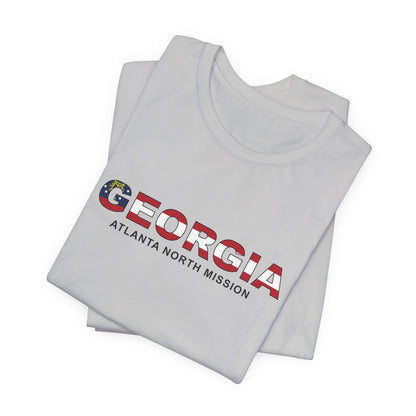 Georgia Atlanta North Mission Flag Title T-shirt - Latter-Day Saint LDS Missionary Gift - Book of Mormon