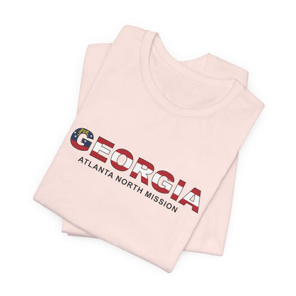 Georgia Atlanta North Mission Flag Title T-shirt - Latter-Day Saint LDS Missionary Gift - Book of Mormon