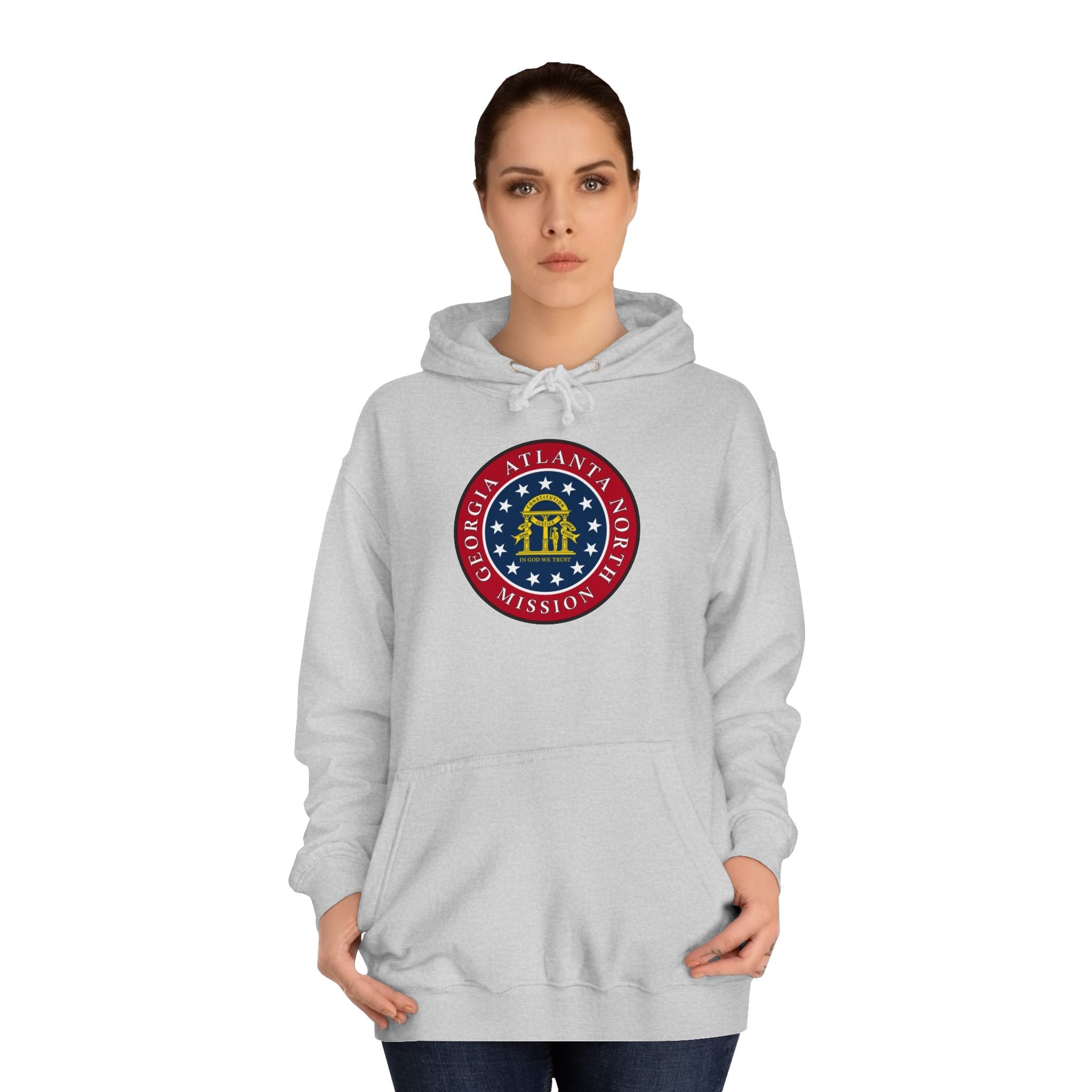 Georgia Atlanta North Mission State Flag Logo (Black Border) College Hoodie