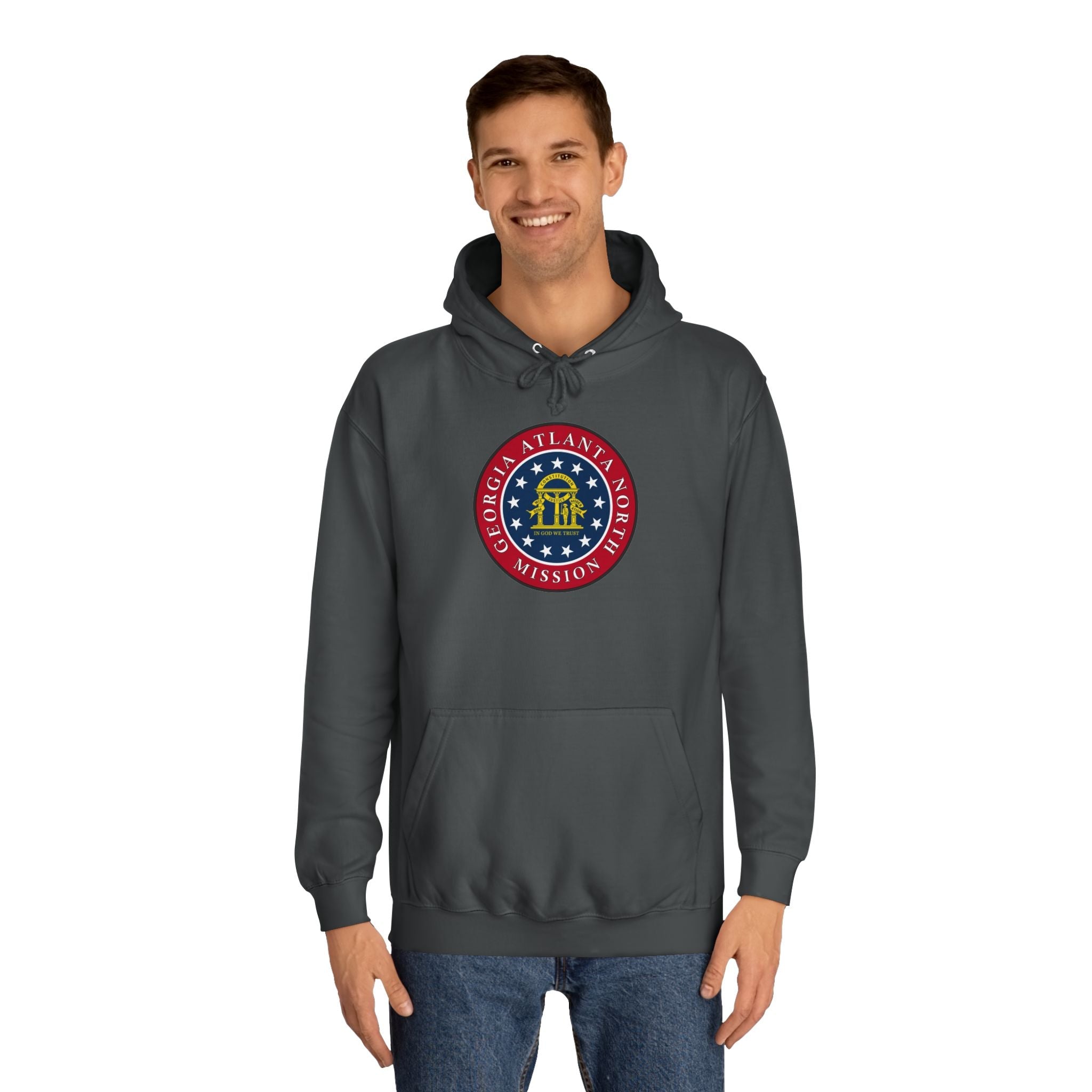 Georgia Atlanta North Mission State Flag Logo (Black Border) College Hoodie