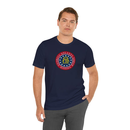 Georgia Atlanta North Mission State Flag Logo (Black Border) T-shirt - Latter-Day Saint LDS Missionary Gift - Book of Mormon