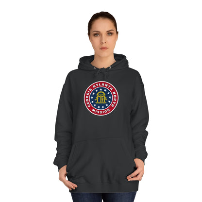 Georgia Atlanta North Mission State Flag Logo (White Border) College Hoodie