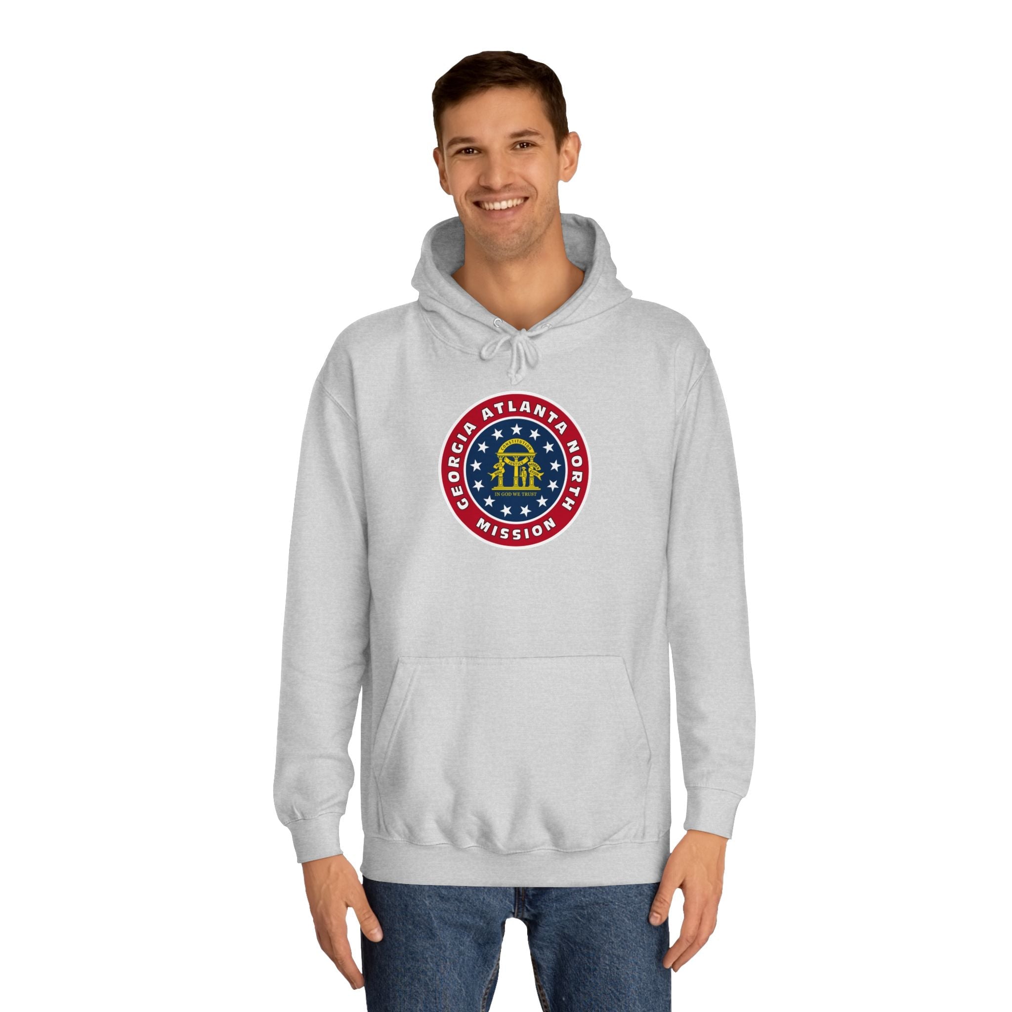 Georgia Atlanta North Mission State Flag Logo (White Border) College Hoodie