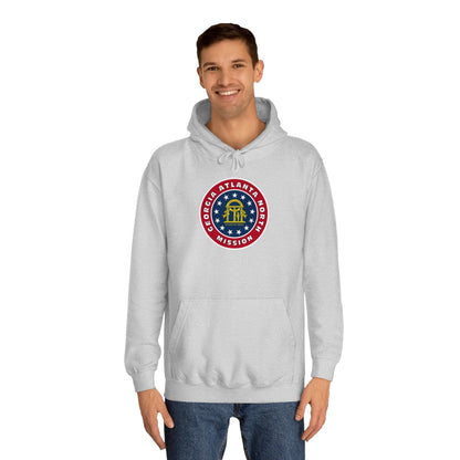 Georgia Atlanta North Mission State Flag Logo (White Border) College Hoodie