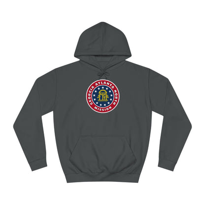 Georgia Atlanta North Mission State Flag Logo (White Border) College Hoodie