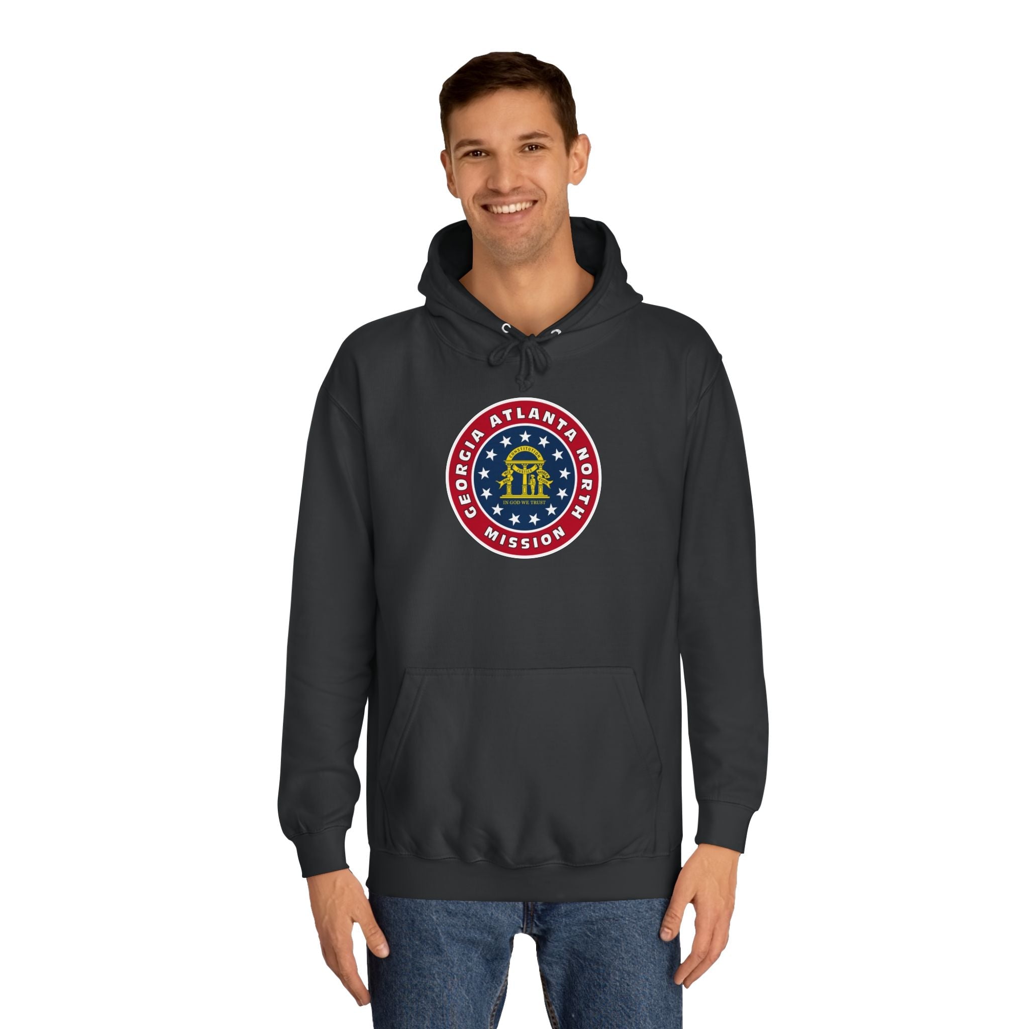 Georgia Atlanta North Mission State Flag Logo (White Border) College Hoodie