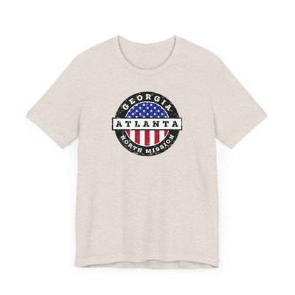 Georgia Atlanta North Mission Vintage Circular USA Flag T-Shirt - Latter-Day Saint LDS Missionary Gift - Book of Mormon