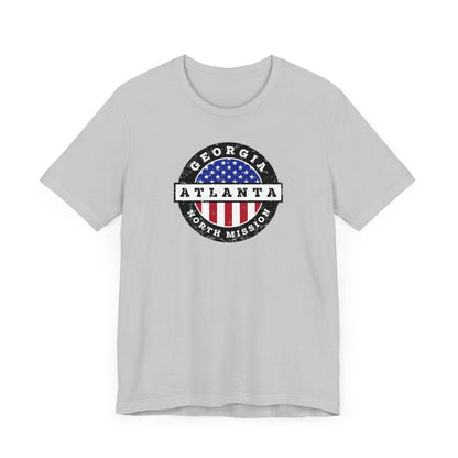 Georgia Atlanta North Mission Vintage Circular USA Flag T-Shirt - Latter-Day Saint LDS Missionary Gift - Book of Mormon