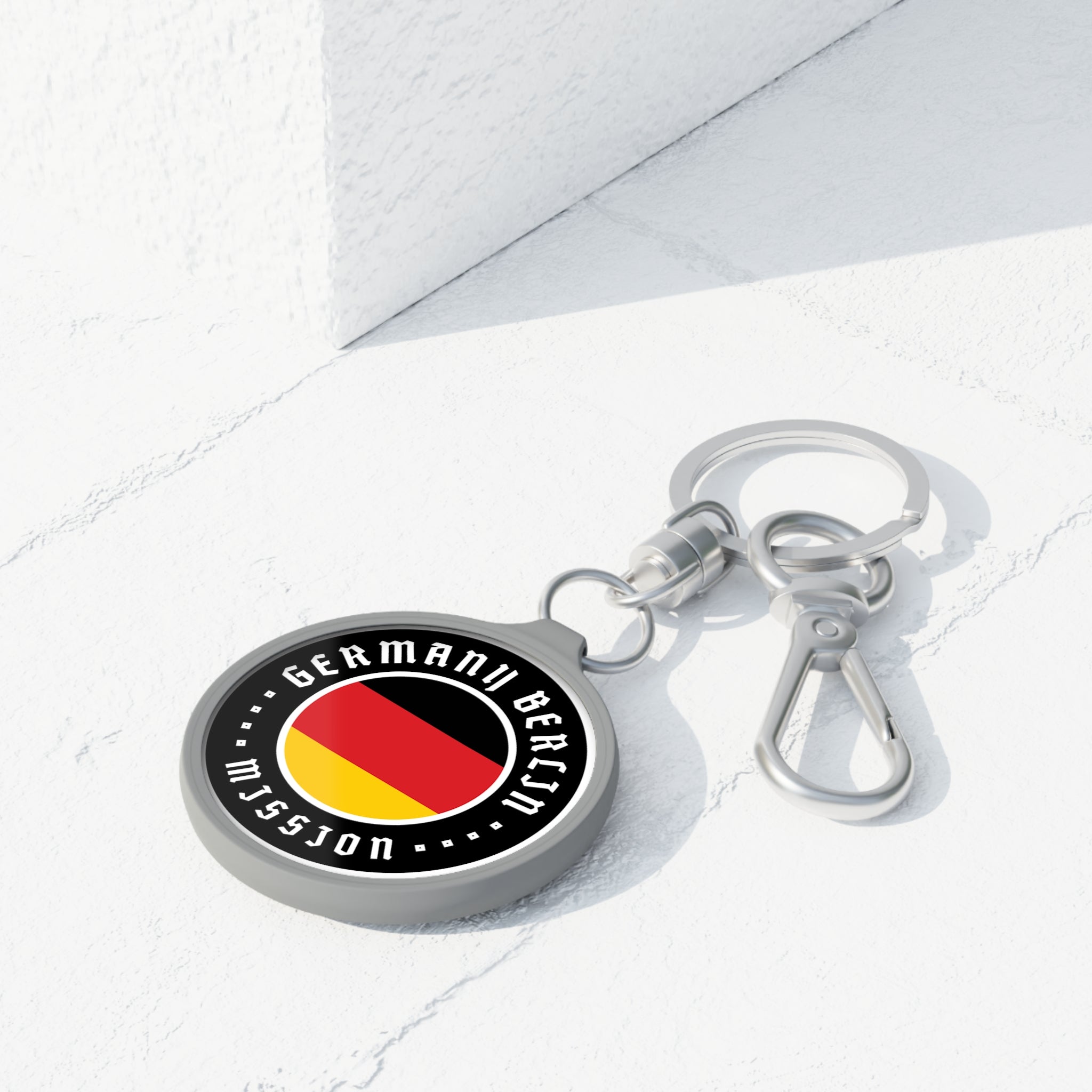 Germany Berlin Mission Circle Flag Key Tag - Latter-Day Saint LDS Missionary Gift - Book of Mormon
