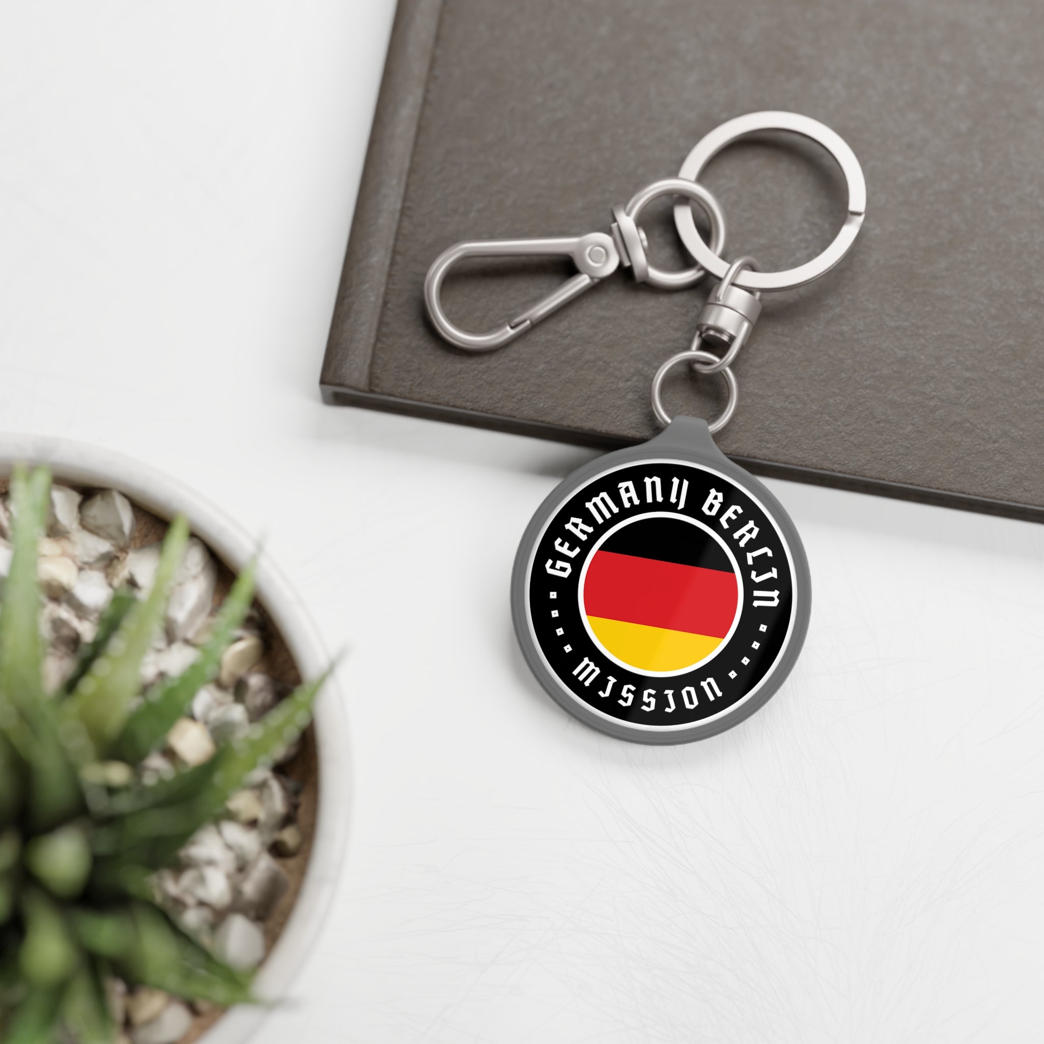 Germany Berlin Mission Circle Flag Key Tag - Latter-Day Saint LDS Missionary Gift - Book of Mormon