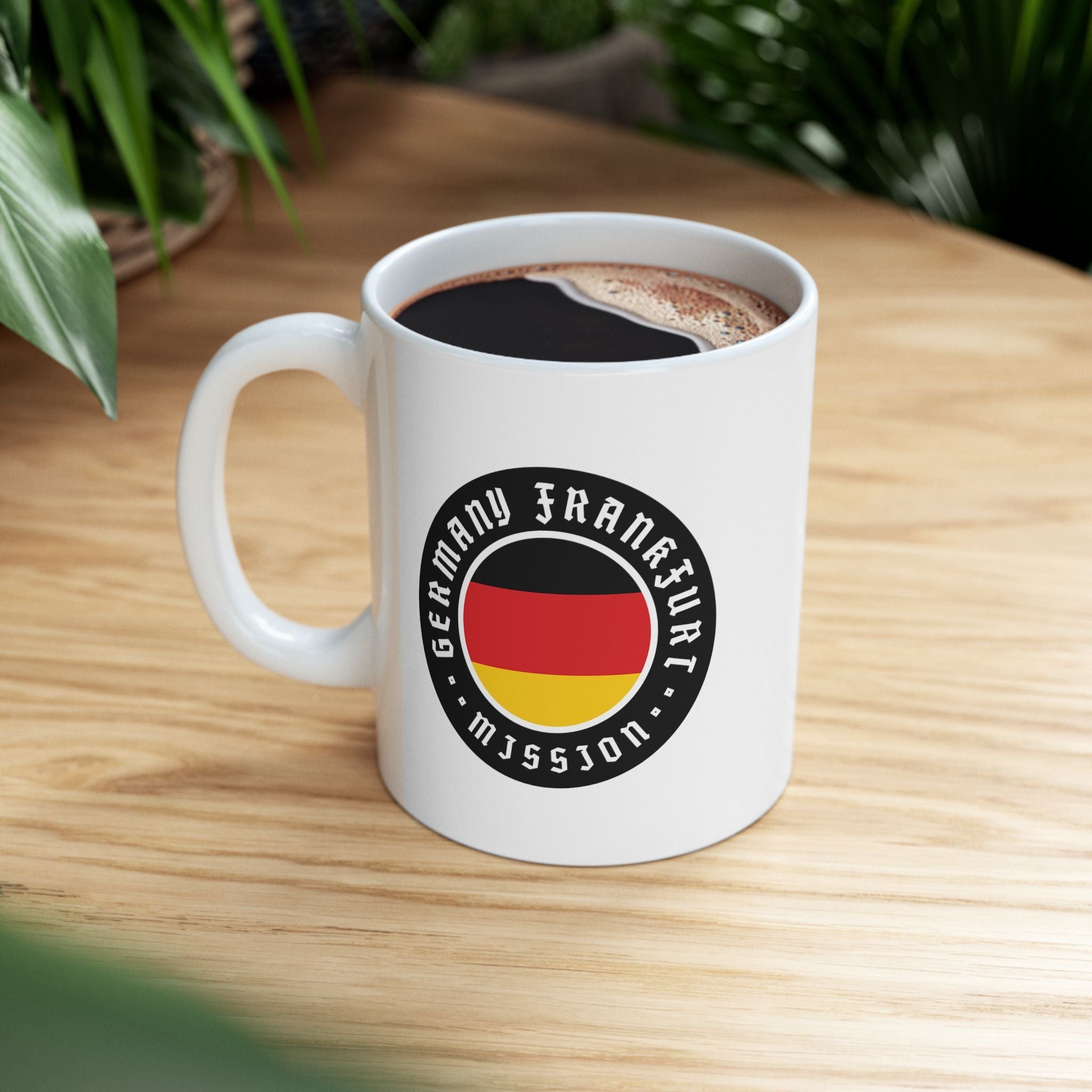 Germany Frankfurt Mission Circular Flag White Ceramic Mug - Mission Wishlist - LDS Missionary Gift Store