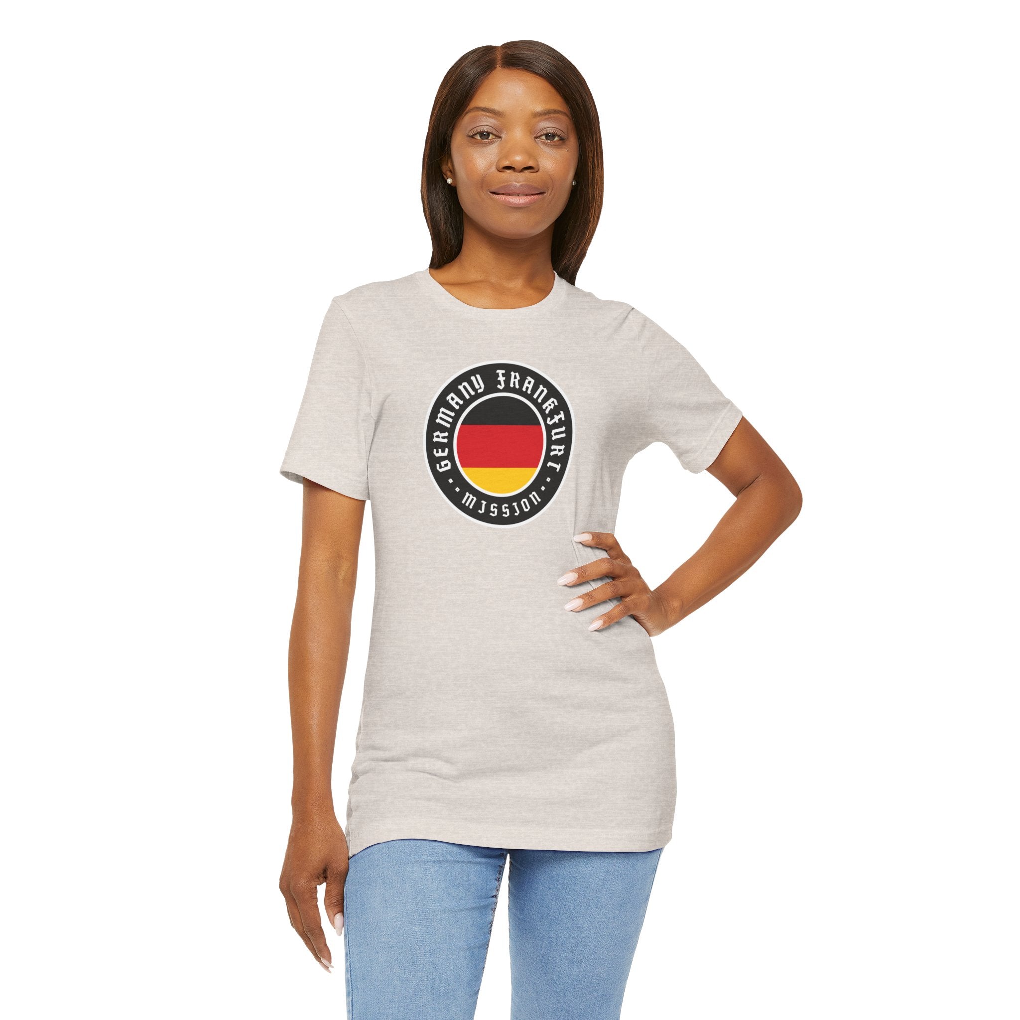 Germany Frankfurt Mission Flag Logo (Black Border) T-shirt - Latter-Day Saint LDS Missionary Gift - Book of Mormon