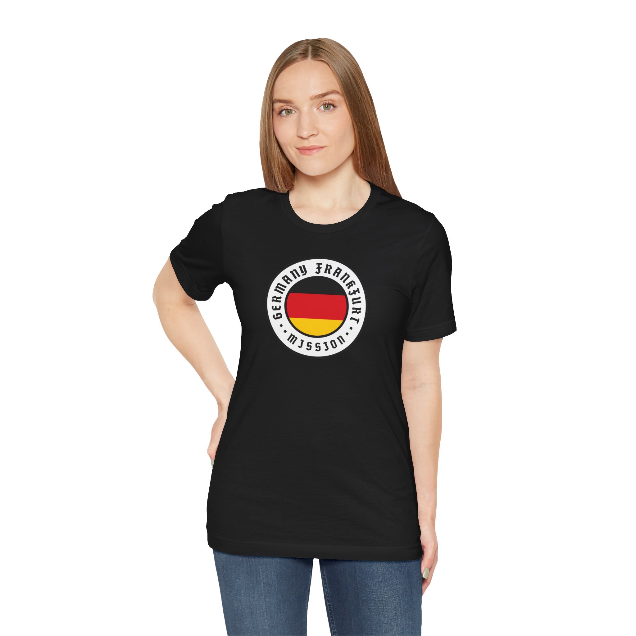 Germany Frankfurt Mission Flag Logo (White Border) T-shirt - Latter-Day Saint LDS Missionary Gift - Book of Mormon