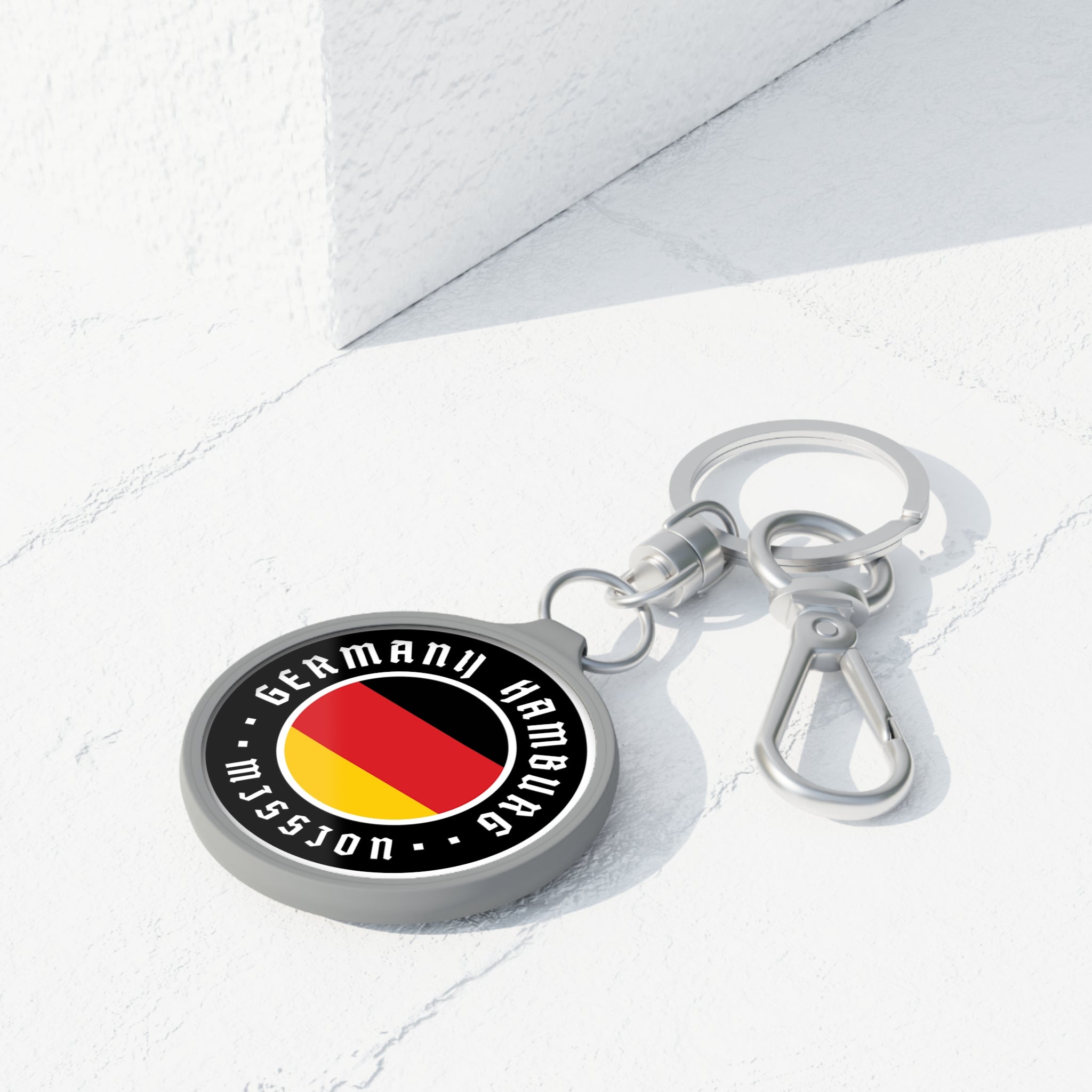 Germany Hamburg Mission Circle Flag Key Tag - Latter-Day Saint LDS Missionary Gift - Book of Mormon