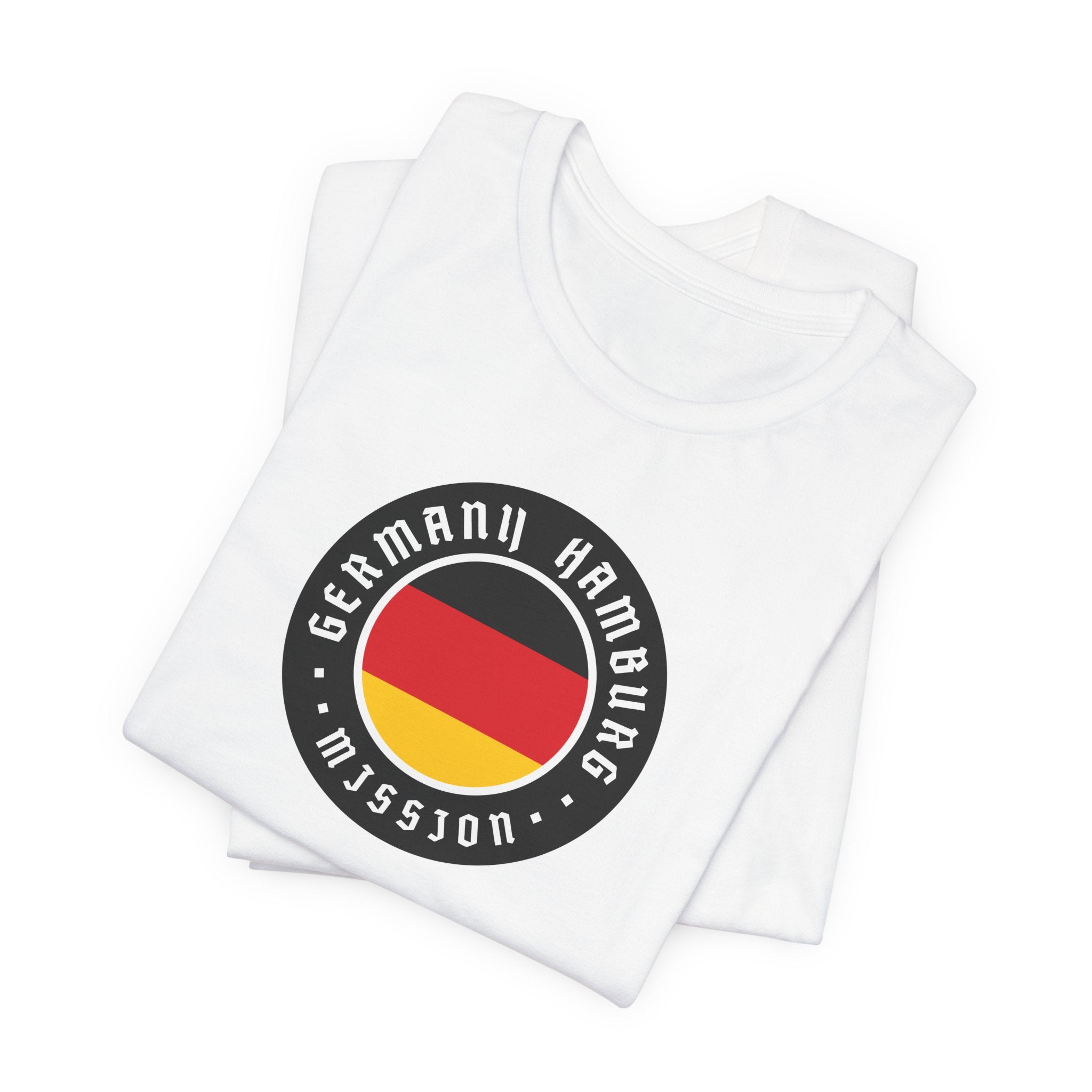 Germany Hamburg Mission Flag Logo (Black Border) T-shirt - Latter-Day Saint LDS Missionary Gift - Book of Mormon