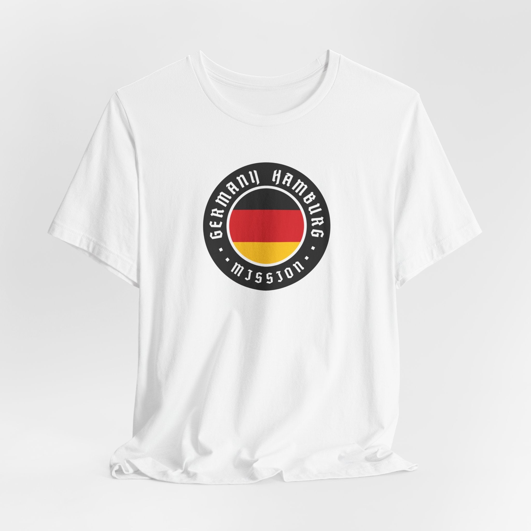 Germany Hamburg Mission Flag Logo (Black Border) T-shirt - Latter-Day Saint LDS Missionary Gift - Book of Mormon