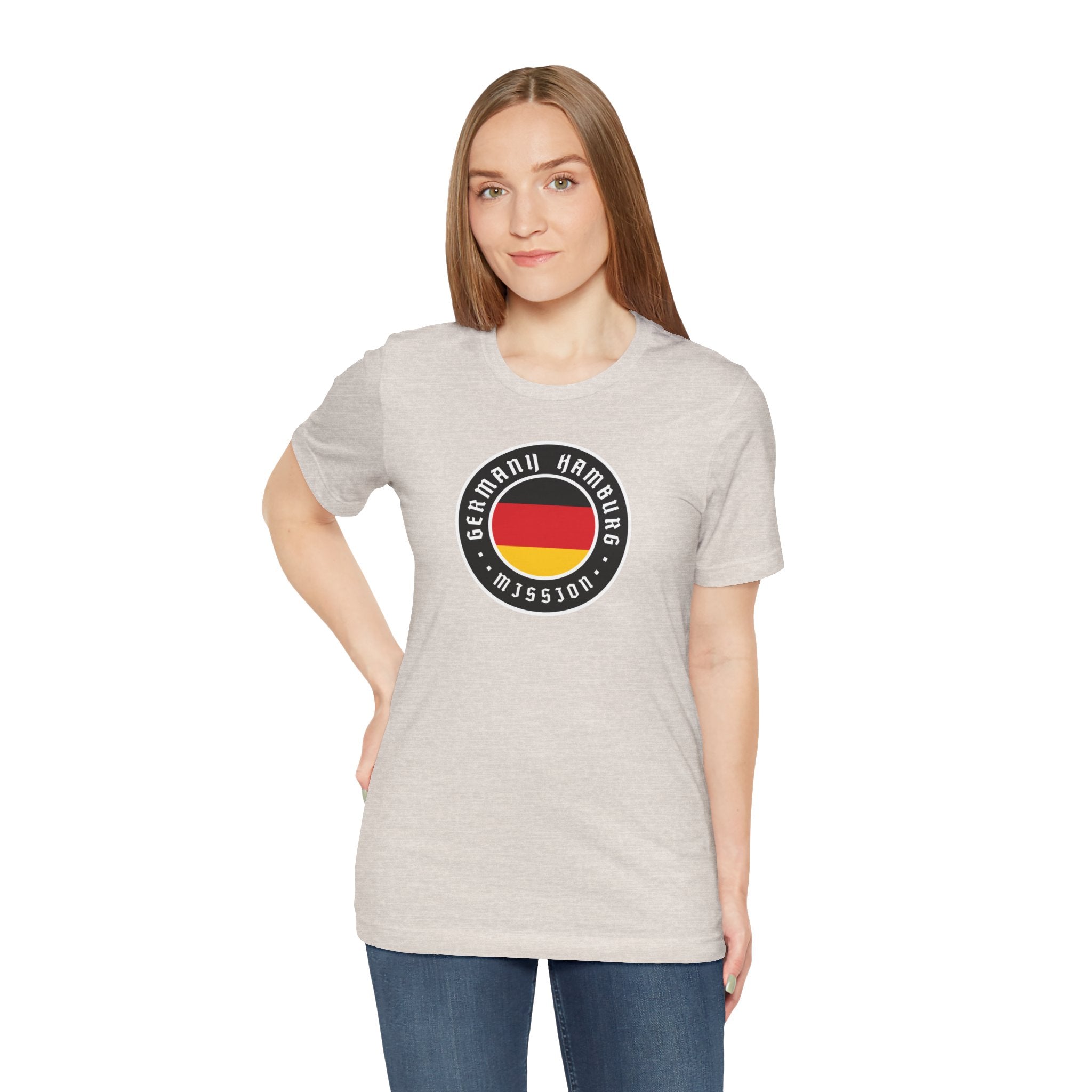 Germany Hamburg Mission Flag Logo (Black Border) T-shirt - Latter-Day Saint LDS Missionary Gift - Book of Mormon