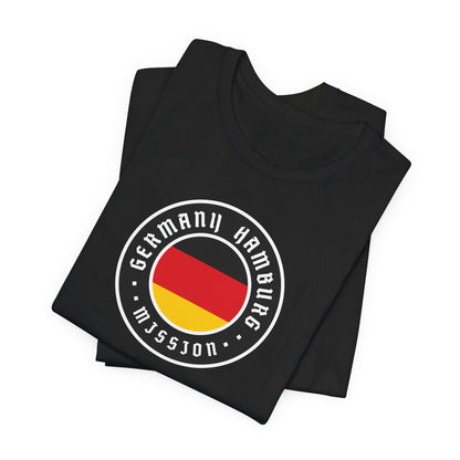 Germany Hamburg Mission Flag Logo (Black Border) T-shirt - Latter-Day Saint LDS Missionary Gift - Book of Mormon