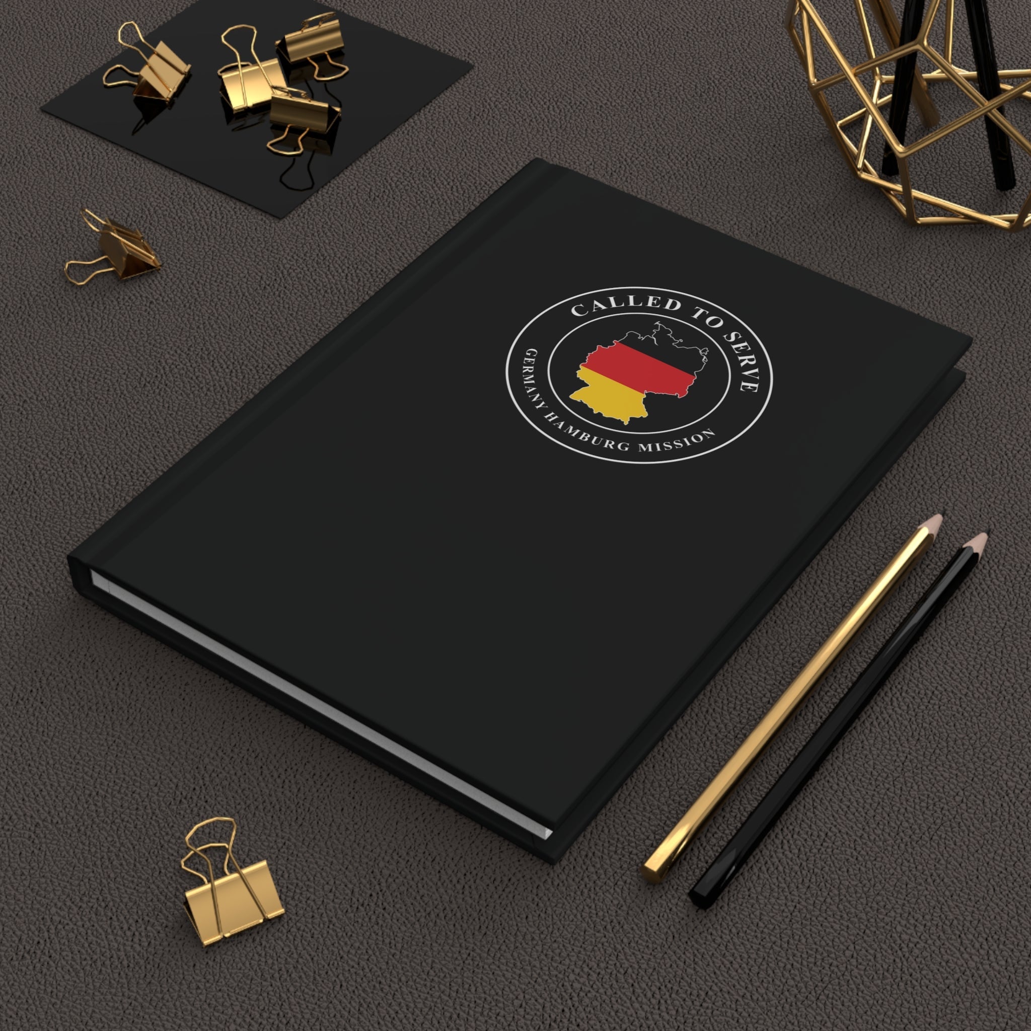 Germany Hamburg Mission Flag Map Called to Serve Black Hardcover Journal Matte - Latter-Day Saint LDS Missionary Gift - Book of Mormon