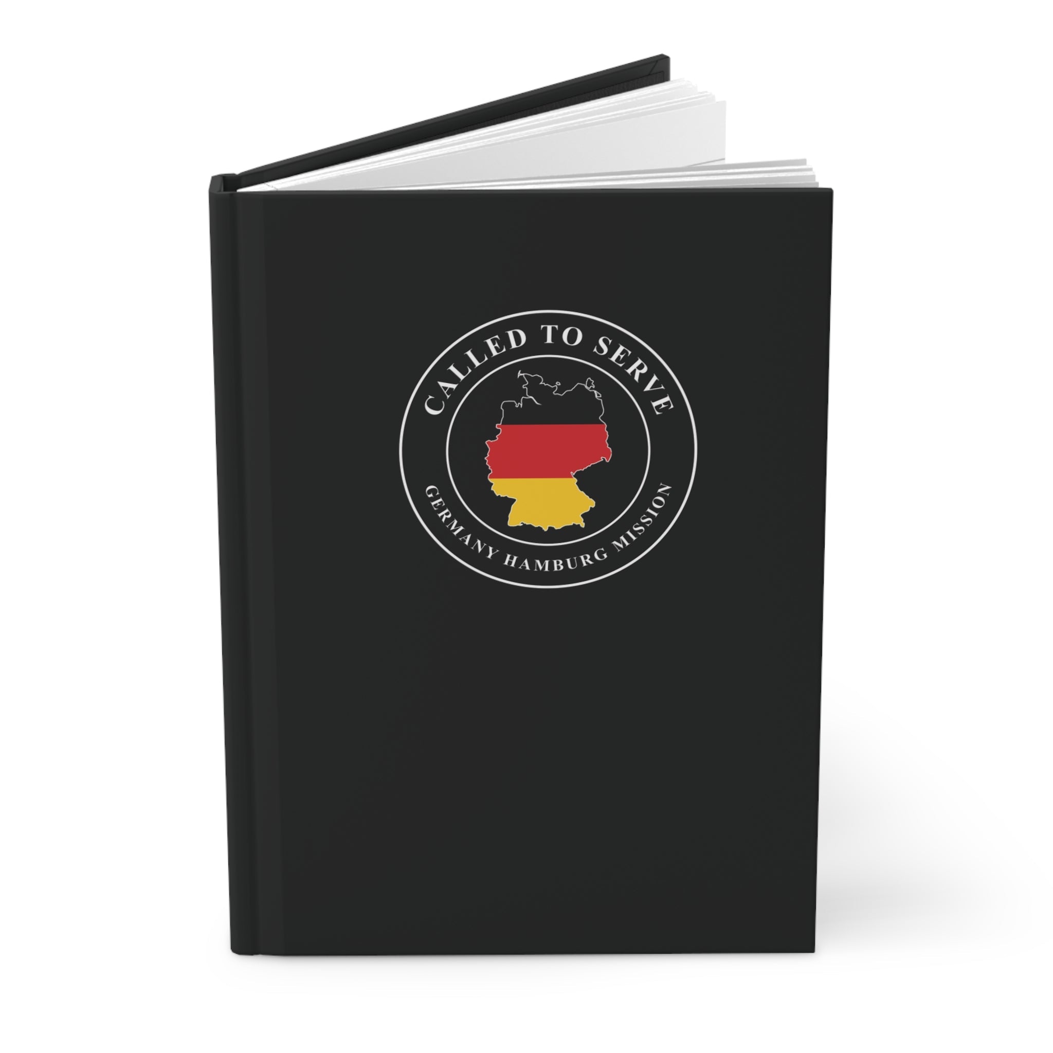 Germany Hamburg Mission Flag Map Called to Serve Black Hardcover Journal Matte - Latter-Day Saint LDS Missionary Gift - Book of Mormon