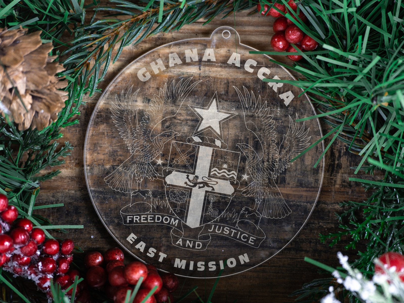 LDS Ghana Accra East Mission Christmas Ornament with Christmas Decorations