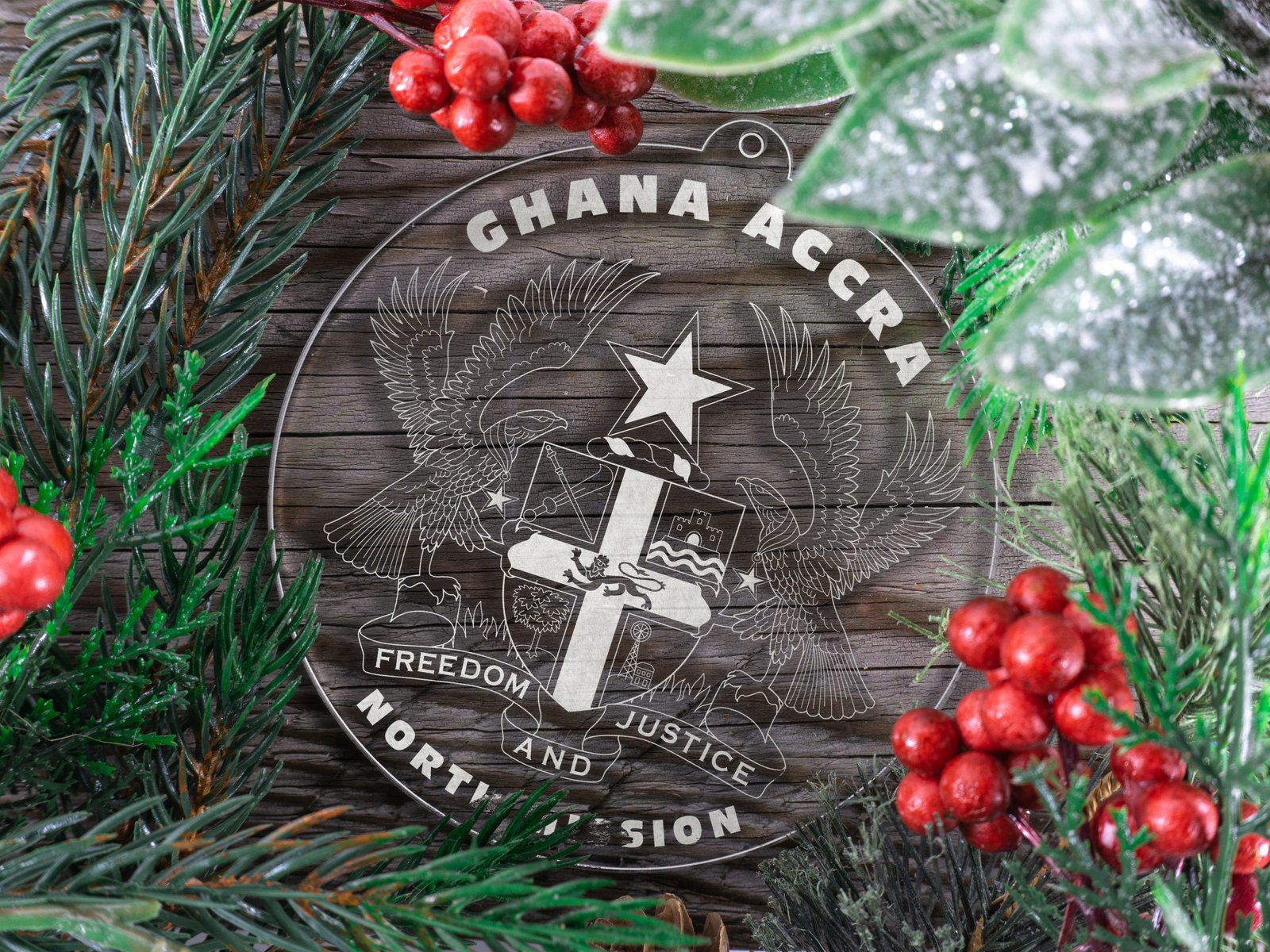 LDS Ghana Accra North Mission Christmas Ornament with Christmas Decorations