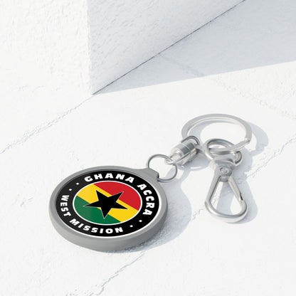 Ghana Accra West Mission Circle Flag Key Tag - Latter-Day Saint LDS Missionary Gift - Book of Mormon