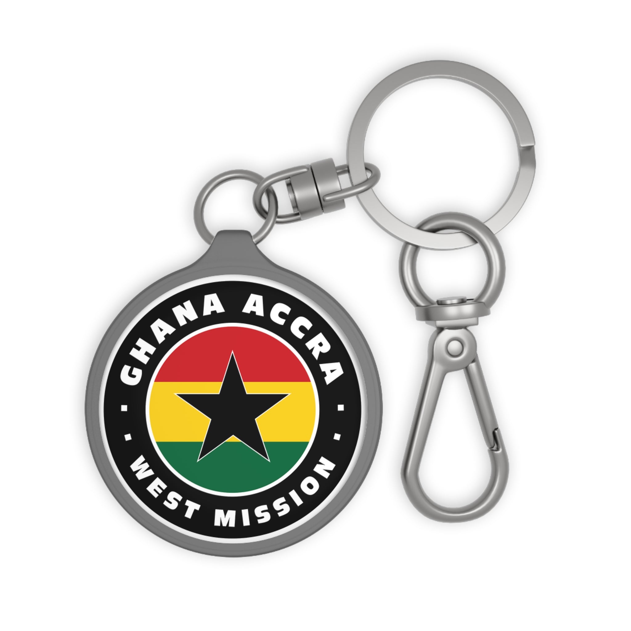 Ghana Accra West Mission Circle Flag Key Tag - Latter-Day Saint LDS Missionary Gift - Book of Mormon
