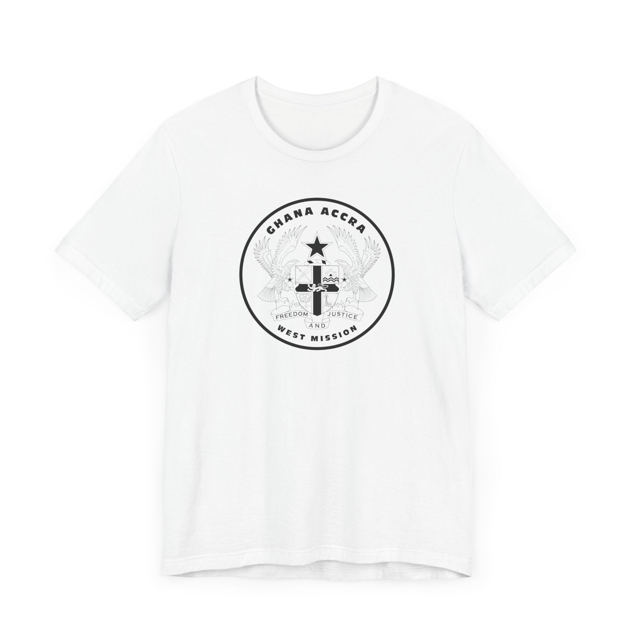 Ghana Accra West Mission Circular Monochrome Logo T-Shirt - Latter-Day Saint LDS Missionary Gift - Book of Mormon