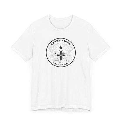 Ghana Accra West Mission Circular Monochrome Logo T-Shirt - Latter-Day Saint LDS Missionary Gift - Book of Mormon