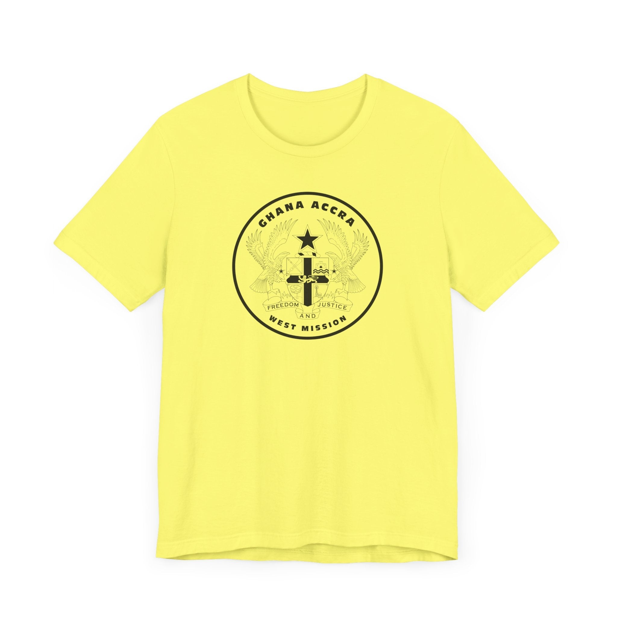 Ghana Accra West Mission Circular Monochrome Logo T-Shirt - Latter-Day Saint LDS Missionary Gift - Book of Mormon