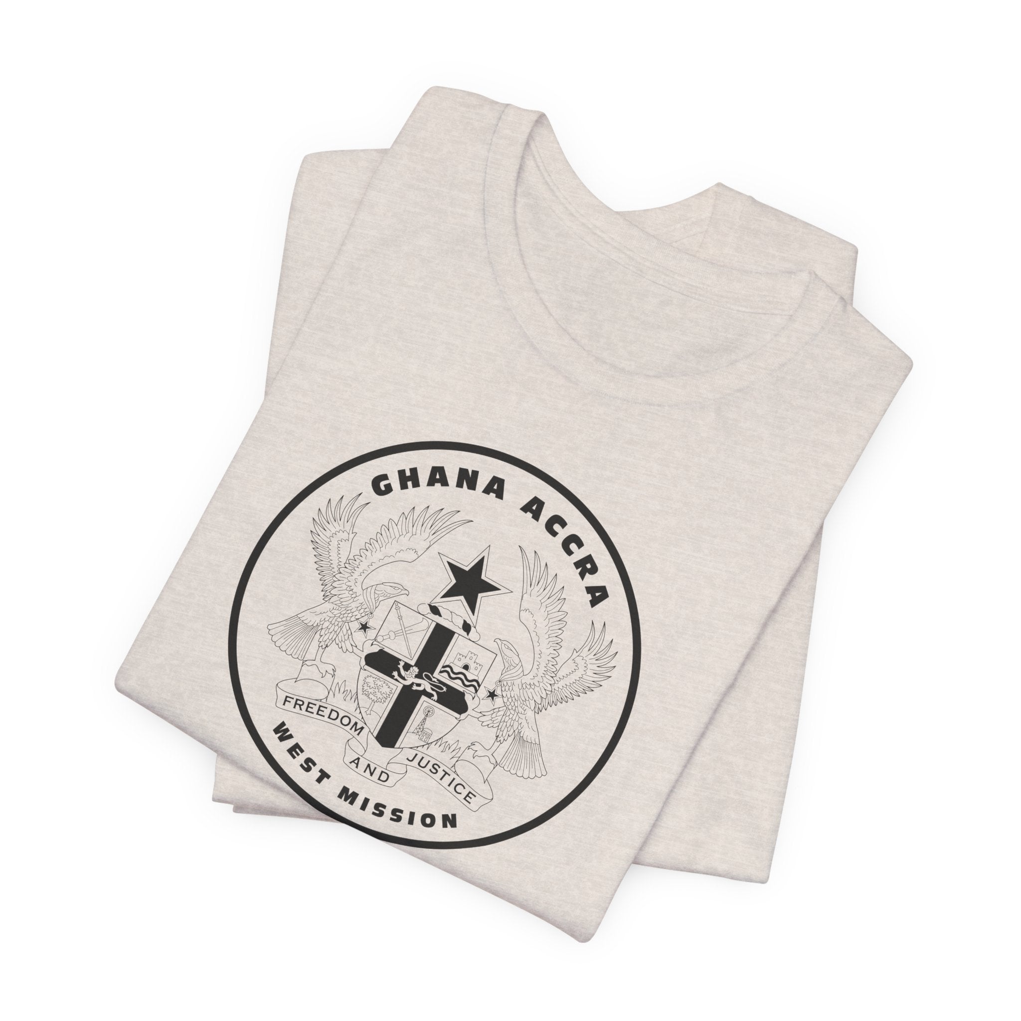 Ghana Accra West Mission Circular Monochrome Logo T-Shirt - Latter-Day Saint LDS Missionary Gift - Book of Mormon
